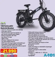 VOLTA VB2 KATLANABİLİR ELEKTRİKLİ BİSİKLET